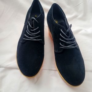 BRAND NEW women's lace-up Espadrille stacked wedged platform shoes size 10 Black